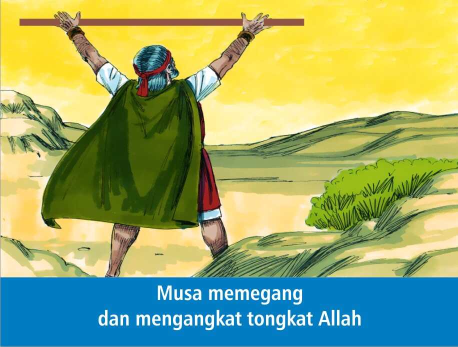 Nabi Musa sedang memegang tongkat Allah